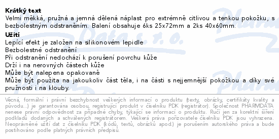 Informace o produktu:<br> Rychloobvaz COSMOS Ult.jemná 25x72mm6ks+40x60mm2ks