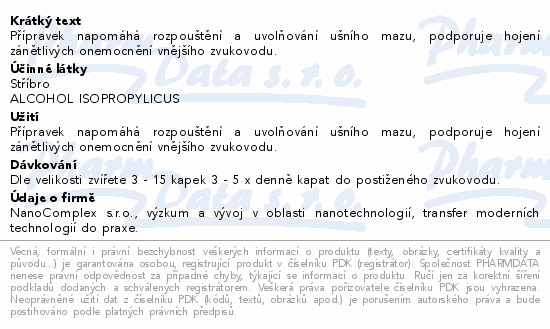 Informace o produktu:<br> TraumaPet kapky do uší s Ag 50ml