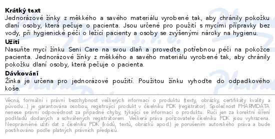 Informace o produktu:<br> Seni Care žínky s fólií 50ks