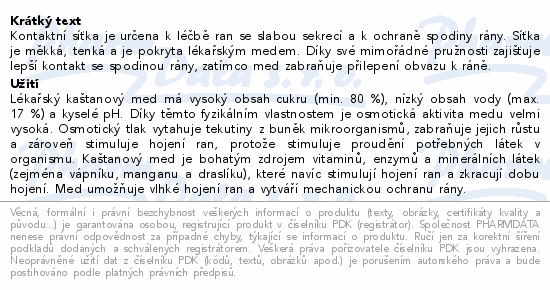 Informace o produktu:<br> Vivamel krytí s lékařským medem 10x10cm (10 ks)