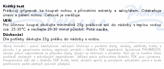 Informace o produktu:<br> OZAL Karlovarská koupel nohou 250g