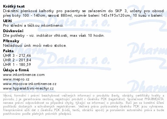 Informace o produktu:<br> iD Intime Pants Large Normal 5551355100 10ks