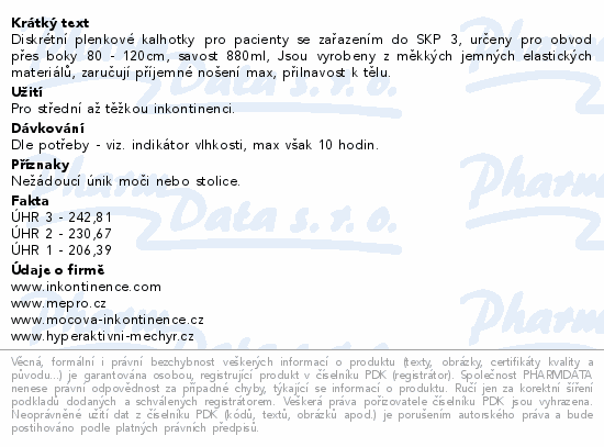 Informace o produktu:<br> iD Intime Pants Medium Normal 5551255120 12ks