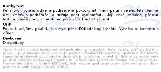 Informace o produktu:<br> SAFORELLE ultra jemná čisticí pěna 250ml