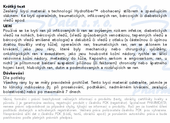 Informace o produktu:<br> Aquacel Ag+ Extra 15cmx15cm 5ks