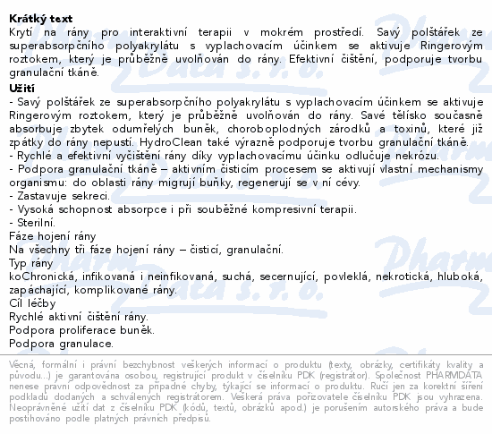 Informace o produktu:<br> Hydroclean 7.5x7.5cm 10ks