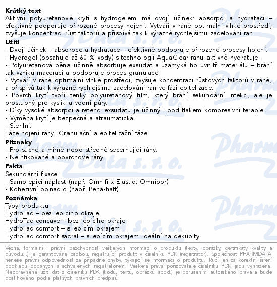 Informace o produktu:<br> Hydrotac 12.5x12.5cm 10ks