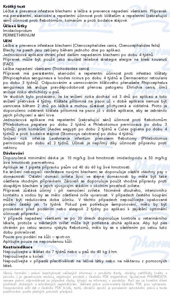 Informace o produktu:<br> Advantix pro psy 40-60kg spot-on 1x6ml