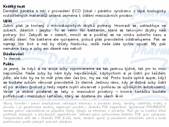 Informace o produktu:<br> SOFTdent ECO Dentální páratka 50ks