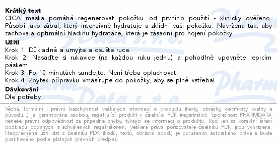 Informace o produktu:<br> Neutrogena NR CICA-Repair maska na ruce 1pár