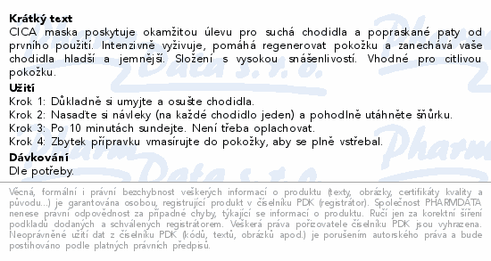 Informace o produktu:<br> Neutrogena NR CICA-Repair maska na chodidla 1pár