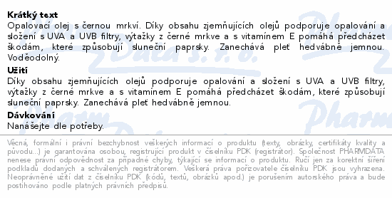Informace o produktu:<br> Delice Solaire Black Carrot Oil s čern.mrkví 150ml