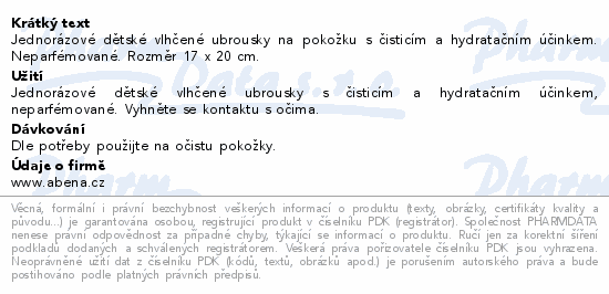 Informace o produktu:<br> Bambo Nature dětské vlhčené ubrousky 50ks