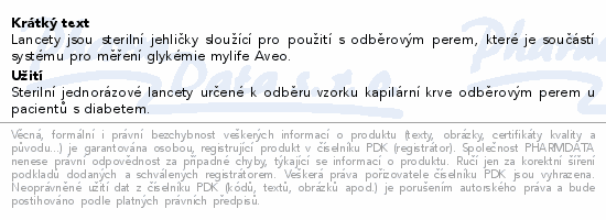 Informace o produktu:<br> mylife Green jednorázové lancety 30G 200ks