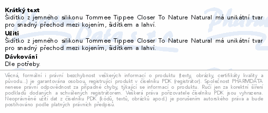 Informace o produktu:<br> Tommee Tippee Dudlík Breast-like 0-6m 2ks