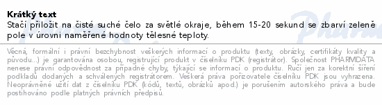 Informace o produktu:<br> Teploměr čelový