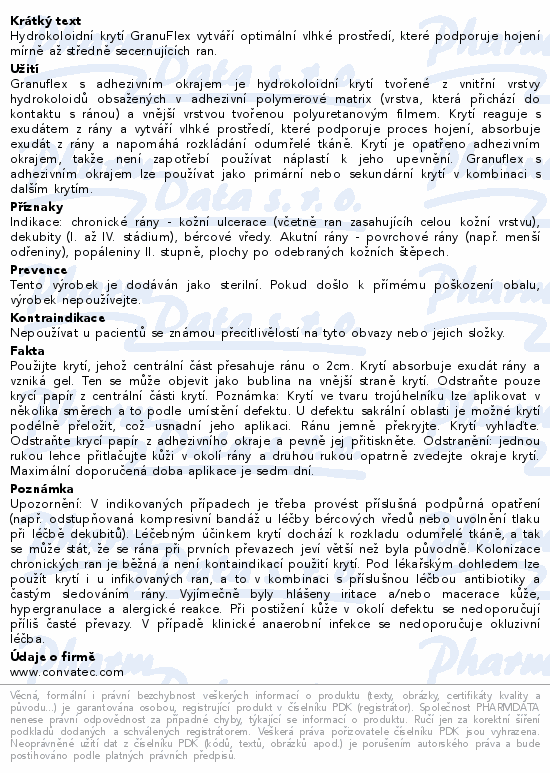 Informace o produktu:<br> Granuflex Extra-Thin 5x10cm 10ks
