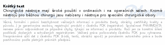 Informace o produktu:<br> Nůžky chir.rovné hrot.tupé 130mm