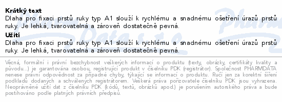 Informace o produktu:<br> Dlaha pro fixaci prstů ruky typ A3