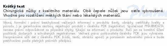 Informace o produktu:<br> Nůžky chir.hrotnaté 130mm ZSZ
