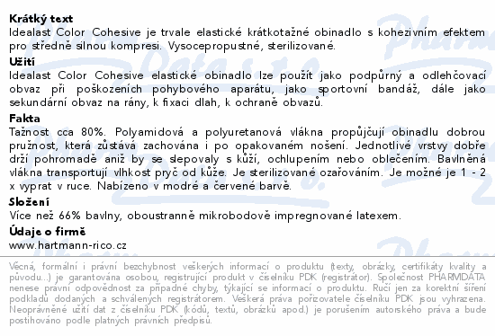 Informace o produktu:<br> Obin.elast.Idealast color 4cmx4m/1ks červ.9310950