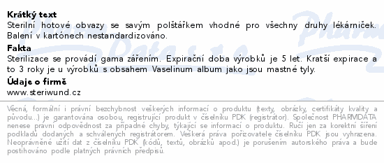 Informace o produktu:<br> Obvaz hotový ster.č.3 Steriwund