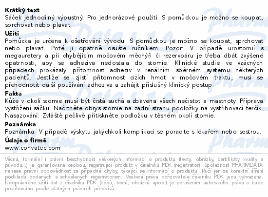 Informace o produktu:<br> Sáček výpustný Stomadress velkoobjem.100mm 10ks