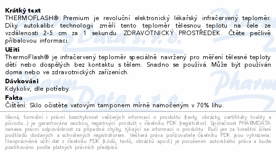 Informace o produktu:<br> Exacto ThermoFlash Premium teploměr bezkontaktní