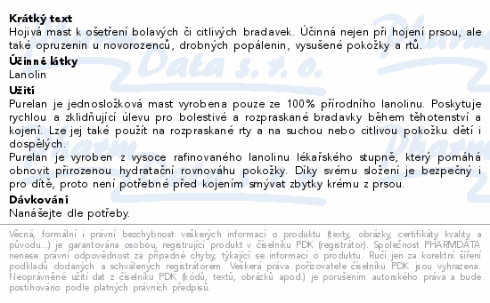 Informace o produktu:<br> Medela Purelan lanolinová mast 7g