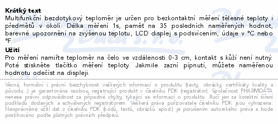 Informace o produktu:<br> Abfarmis Bezkontaktní digitální teploměr