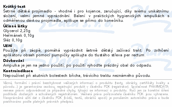 Informace o produktu:<br> Easylax Mikroklystýr Glycerol heřm./sléz děti 6x3g