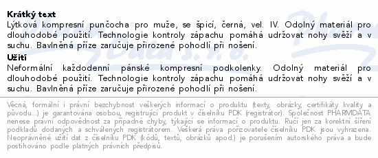 Informace o produktu:<br> JOBST forMen Explore II.KT punč.lýtk.+šp.v.IV čer.