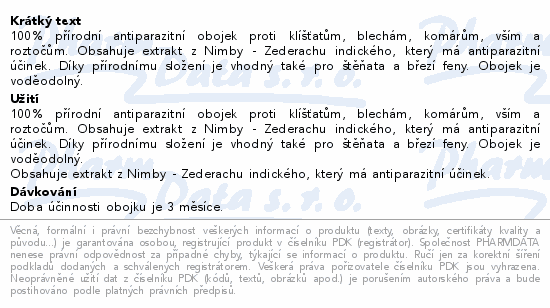 Informace o produktu:<br> Menforsan Antipar.obojek klíšť.blech.pro psy 57cm