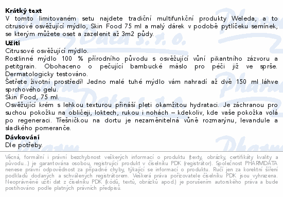 Informace o produktu:<br> WELEDA SET Zpět ke kořenům