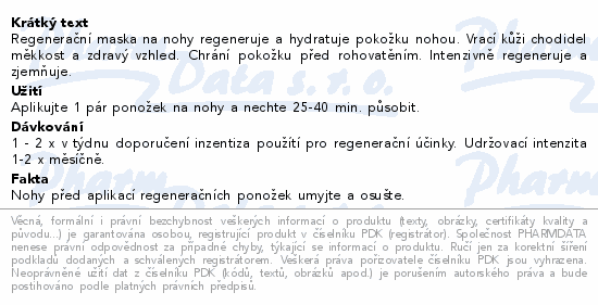Informace o produktu:<br> Lbiotica Regenerační maska na chodidla 1pár