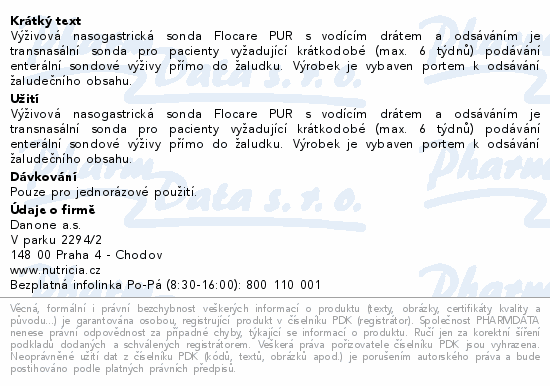 Informace o produktu:<br> FLOCARE Pur Tube with Guidewire/Suction CH14-110cm