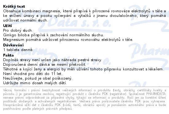 Informace o produktu:<br> Ear Tone tbl.30 New Nordic