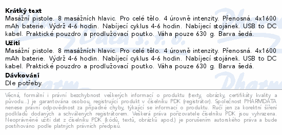 Informace o produktu:<br> NAIPO Oyeet Nex Pro Masážní pistole šedá