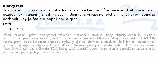 Informace o produktu:<br> Tommee Tippee Přenosné noční světlo 2v1 Tučňák