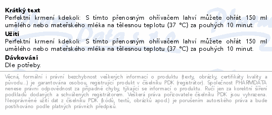 Informace o produktu:<br> Tommee Tippee LetsGo Ohřívač kojeneckých lahví