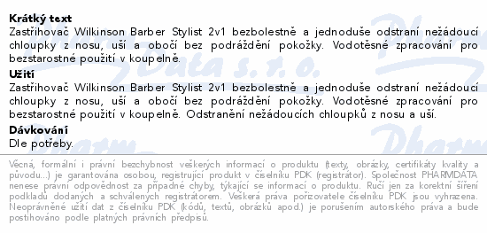 Informace o produktu:<br> WILKINSON The Stylist 2v1 bat.pánský zastř.strojek