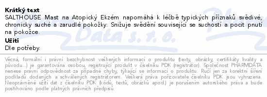 Informace o produktu:<br> SALT HOUSE Mast na neurodermatiditu 75ml