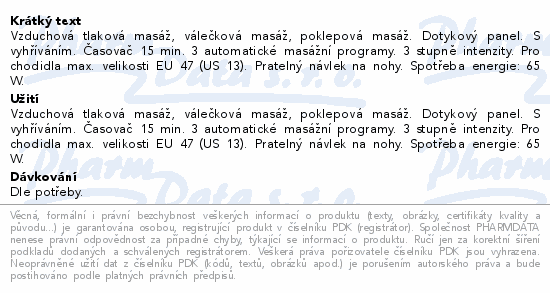 Informace o produktu:<br> NAIPO Masážní přístroj pro chodidla MGF-839A
