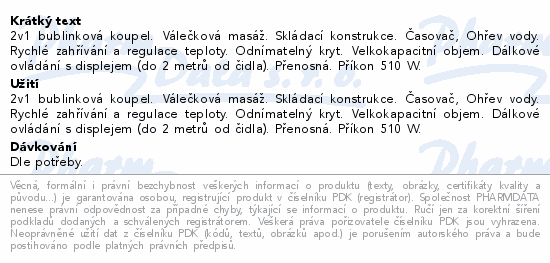 Informace o produktu:<br> NAIPO Masážní vanička modrá NPFT-SPA02