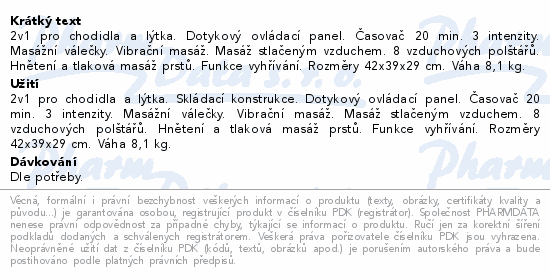Informace o produktu:<br> NAIPO Masážní přístroj 2v1 pro chodidla MGF-K68