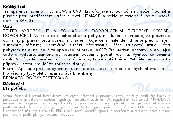 Informace o produktu:<br> Delice Solaire opalovací sprej SPF50+ 150ml