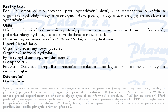 Informace o produktu:<br> Vitalitys Care&Scalp posil.lotion na vlasy10x7ml