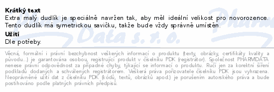 Informace o produktu:<br> Tommee Tippee CTN Dudlík Newborn 0-2m mix bar. 2ks