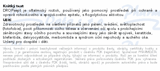 Informace o produktu:<br> DROP sept 10ml