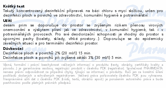 Informace o produktu:<br> desam prim 5l schülke